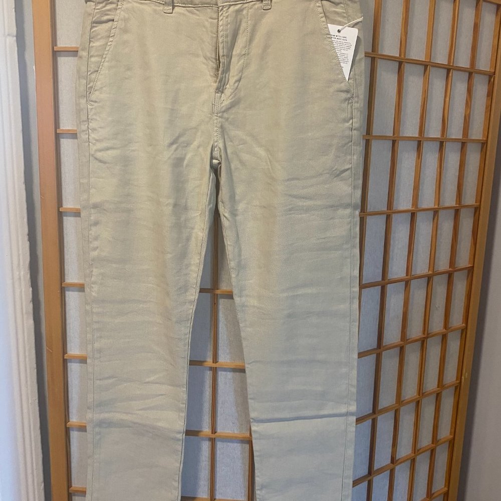 Hudson Classic Slim Straight Fit Stretch Linen Blend Chino Pants